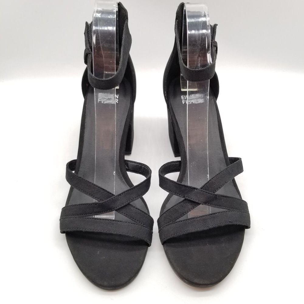 Eileen Fisher Black Strappy Sandals - Picture 2 of 5